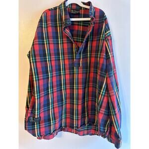 Vintage Vermont Flannel Co Colorful Henley Flannel Long Sleeve Shirt Large